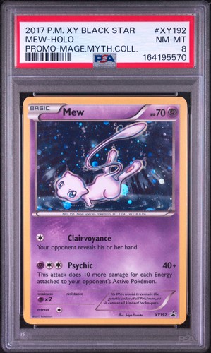 2017 POKEMON XY BLACK STAR PROMO MEW #XY192 HOLO PSA 8 NM #164195570