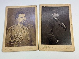 2 Stk KABINETTFOTO König Ludwig II. Bayern Märchenkönig Joseph Albert um 1890