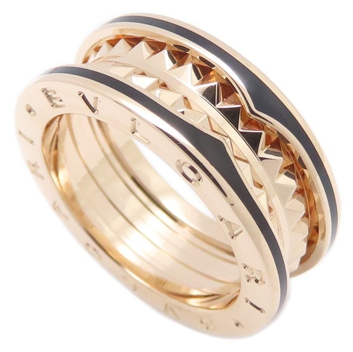 BVLGARI 358015 B.zero1 lock 18K Pink Gold ring 2-band Size 55 /295452