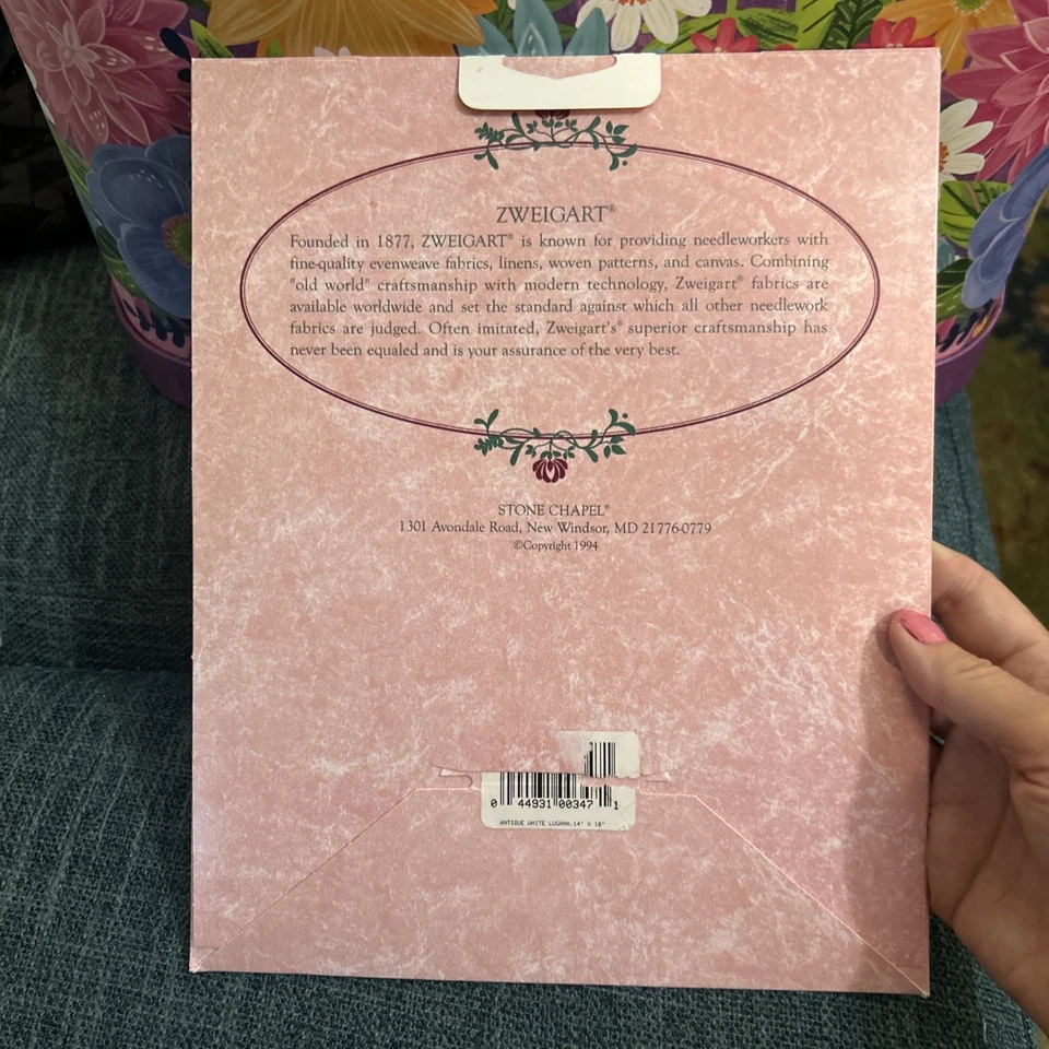 Tela de punto de cruz Tweistik antigua blanca 25 ct 14”x18” nueva en paquete sin abrir Foto 2 de 4