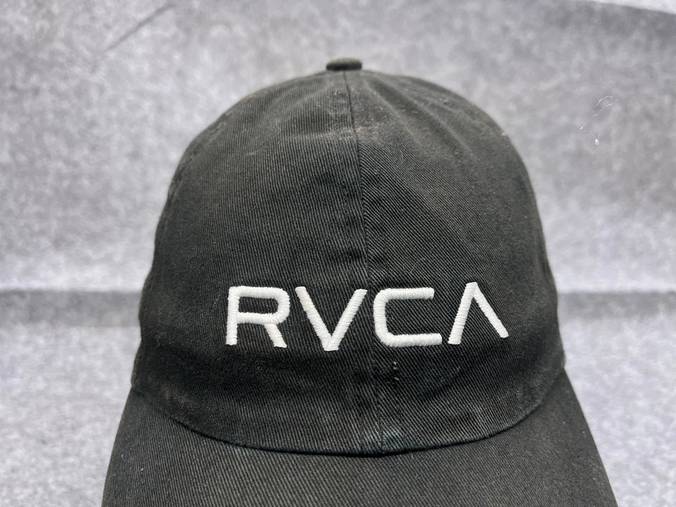 RVCA Sombrero Gorra Correa Trasera Adulto Talla Única Negro Algodón Bordado Patín Playa Foto 2 de 4