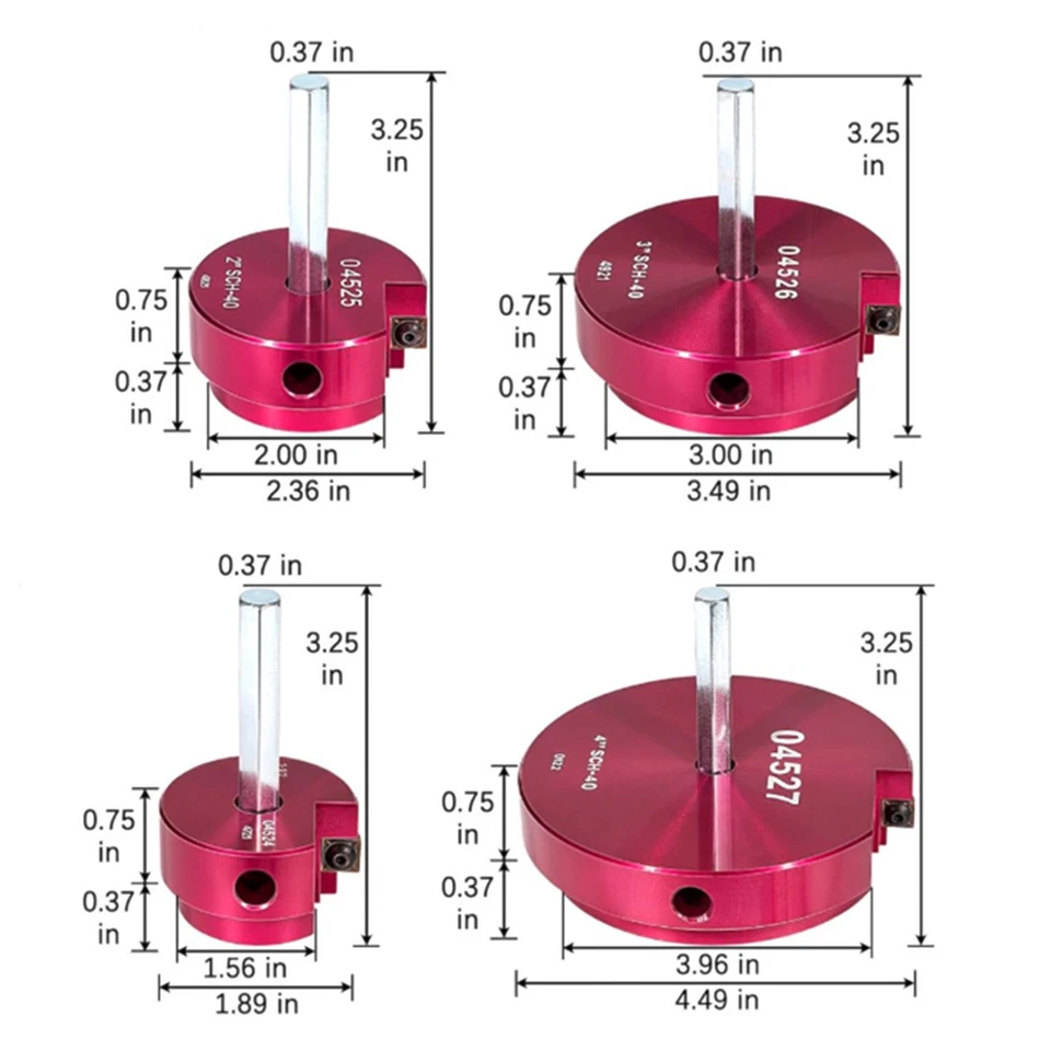 4 Pcs PVC Pipe Reamer Kit With 1-1/2 Inch 2 Inch 3 Inch 4 Inch Pipe Fitting R1 - Image 2 of 4