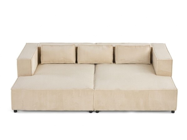 Beiges 4-Sitzer-Sofa Aus Stoff GroßEs Weiches Sofa PolstermöBel Wohnzimmer-image