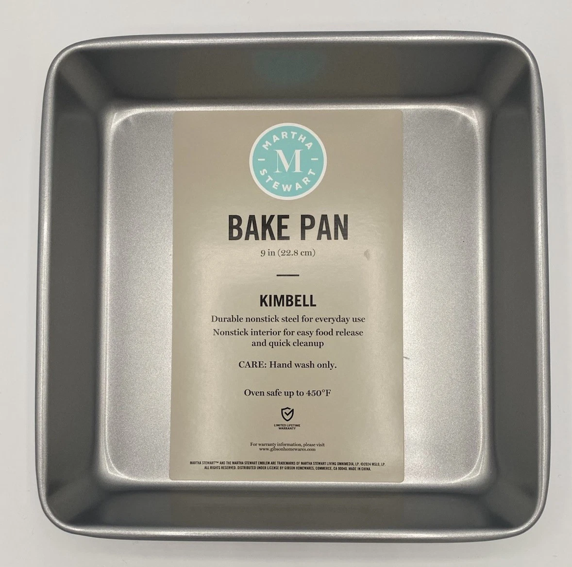 Martha Stewart Kimbell 9”x 9”x 2”Durable Nonstick Steel Bake Pan NWT