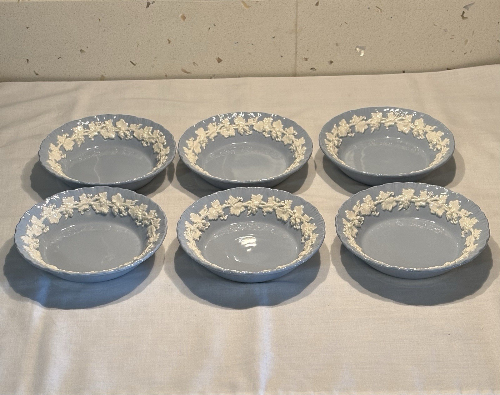 Of 6 Shell Cream On Lavender Berry Fruit Bowls 5&rdquo; Mint