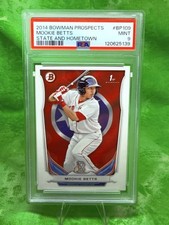 Mookie Betts RC State &amp; Hometown 2014 Bowman Prospects #BP109 LA Dodgers PSA 9