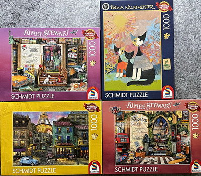 Schmidt Puzzle 4 x 1000 Teile, Aimee Stewart, Wachtmeister, London, NY, Paris  