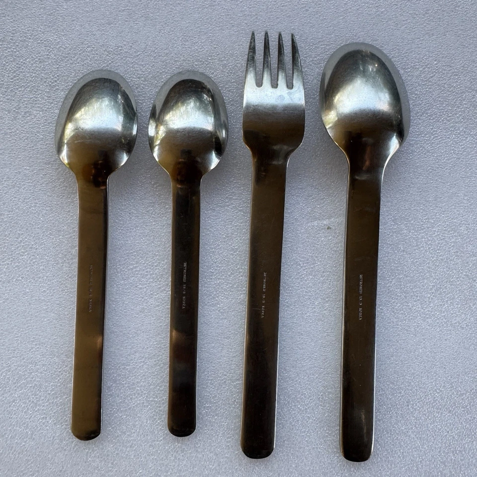 Retroneu Scan Stainless Flatware 18/8 Mixed Dinner Fork Teaspoons & Soup Spoon - Image 3 of 4
