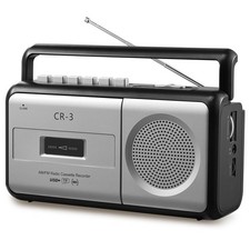 Portable Cassette Player Boombox AM/FM Radio Stereo, Vintage Casette Tape Pla...