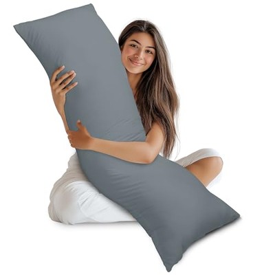 Utopia Bedding Full Body Pillow for Adults (Grey, 20 x 54 Inch), Long Pillow for