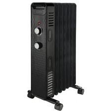 1500W Mainstays Mechanical Oil Filled Electric Radiator Heater Black Open Box