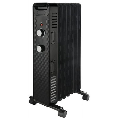 #ad #ad 1500W Mainstays Mechanical Oil Filled Electric Radiator Heater Black Open Box $55.99