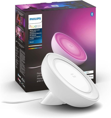Bloom Smart Table Lamp, White - White and Color Ambiance LED Color-Changing Ligh