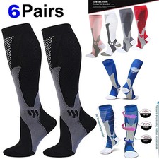 Compression Socks 20-30 mmHg Men Women Knee High Running Sports Socks
