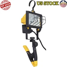 Portable Halogen Clamp Light 150W 2400 Lumens Adjustable Head Heavy Duty Clamp