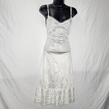 vintage 80s Sears white lace trim coquette slip dress