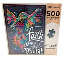 Faith and Love Puzzle 500 Piece Multicolor Dove 18" x 24" Sealed New