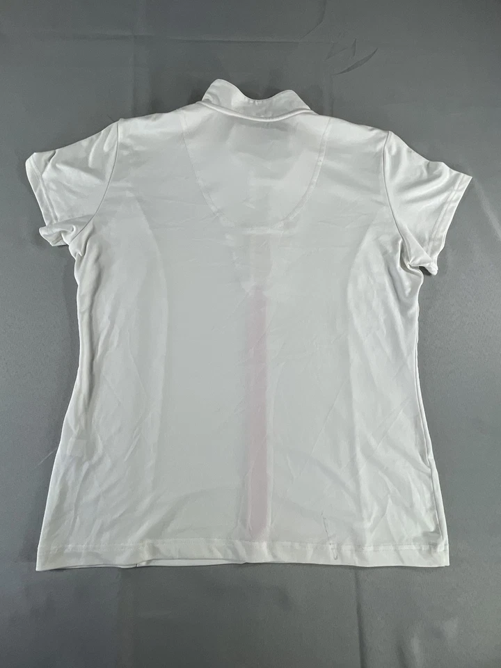 Camisa deportiva Haley para mujer grande blanca rosa cremallera golf rendimiento deportivo elástica Foto 3 de 4