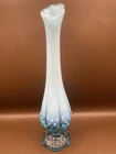Vintage Fenton Blue Opalescent Hobnail Pedestal Vase