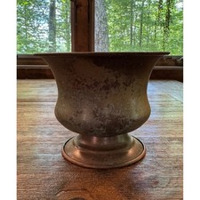 Vintage Copper Pedestal Planter Bowl Footed U...