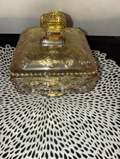 Vintage Westmoreland  Amber Square Footed Can...