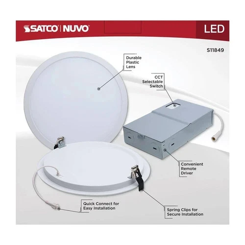 Satco S11849 - 38 Watt 12" LED Direct Wire Downlight CCT Select - Remote Driver - Picture 3 of 5