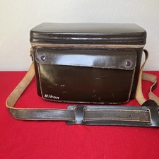 Vintage Nikon hard leather camera bag