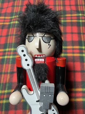 Seltener Rockmusiker Nussknacker - große 14+ Zoll Holznussknacker Figur - sehr cool