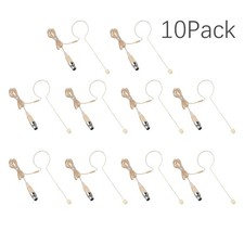 10 Beige Single Earhook Headset mini XLR Microphone for Shure Wireless-TA4F 4pin