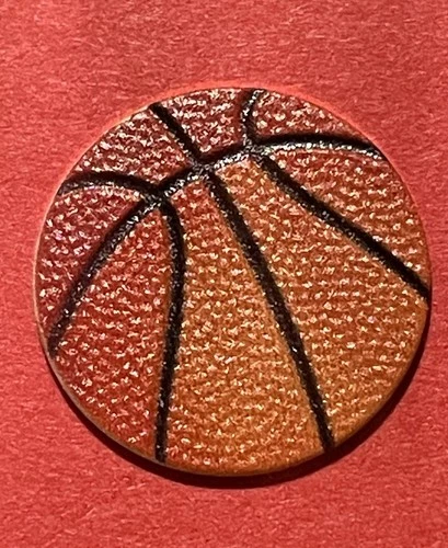 1 Gram Solid Silver, Colorized Textured Basketball Round! Fine .999 Pure Silver!