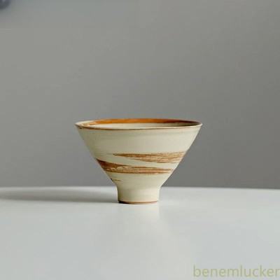 80ml Retro Handmade Ceramic Tea Cup Bamboo Hat Cup Master Cup Kung Fu Teaware