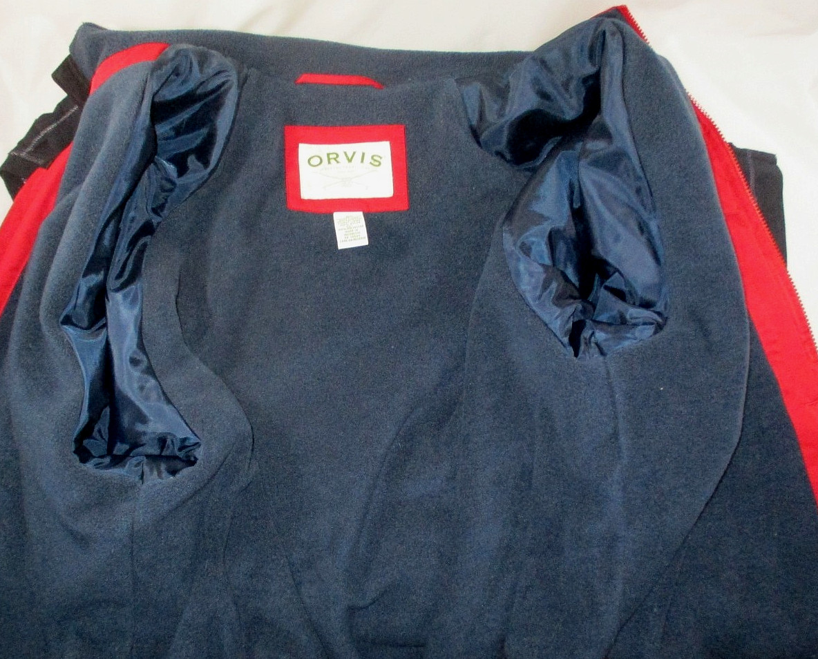 ORVIS Full Zip Smooth Shell Polyester Jacket~Flee… - image 6