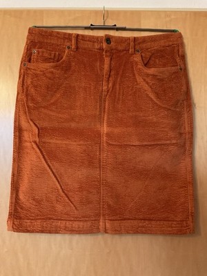 Cordrock 44 Montego Baumwolle Orange Five Pocket Kurz Stretch Schlitz Reißver.