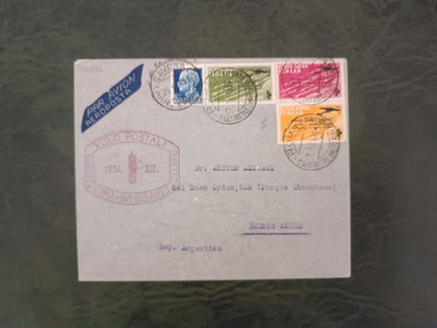 KINGDOM 1934 FIRST DIRECT FLIGHT ROME BUENOS AIRES 3 VAL. + COMPLEMENTARY ON ENVELOPE