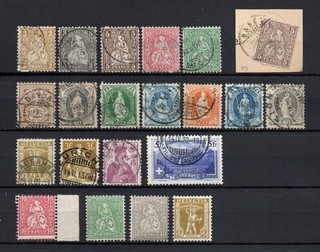 Briefmarken Sammlung Schweiz gest. u. postfr. s. Scan