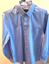 Jos A Bank Traveler Slim Fit 16.5 / 35 Blue Dress Shirt