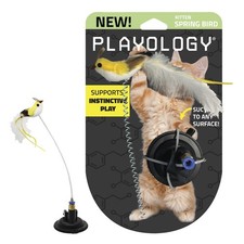 Cat Toy Suction Cup Spring Bird Interactive Lifelike Feather Bird Active Pets