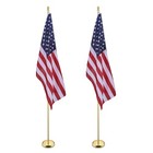 2 Pack 8 Ft Sectional Indoor Flag Pole Kit with Base Ball Aluminum 3x5 Ft US — photo 1