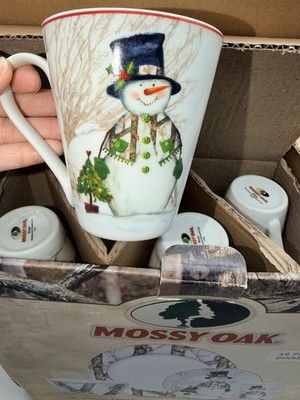 Mossy Oak Snowman 16 Piece Porcelain Cabin Dinnerware Set Christmas 2014