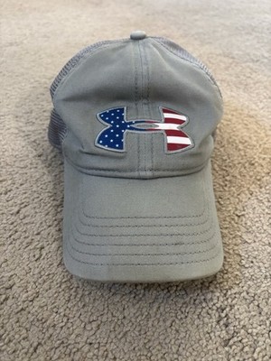 GOOD COND Under Armour UA Flag Baseball Cap Hat Grey Unisex
