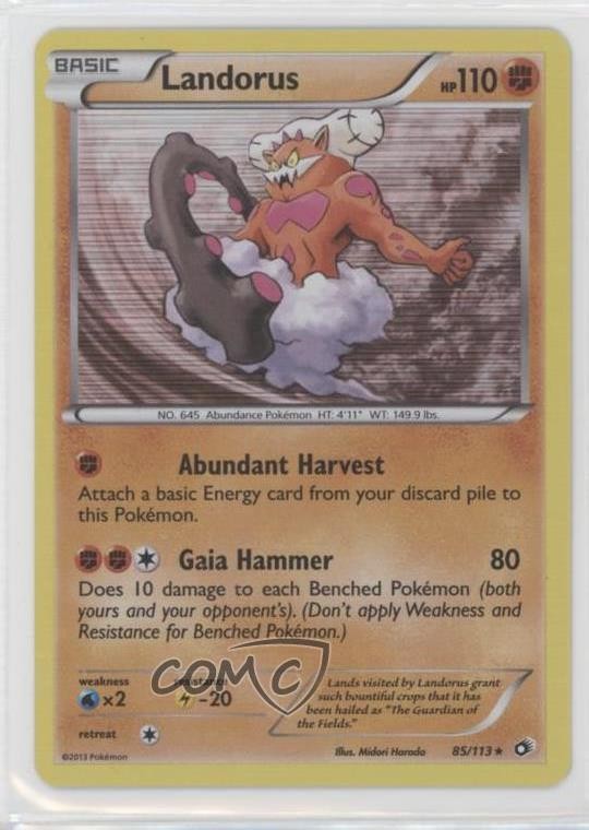 Landorus Holo Pokemon Black & White Legendary Treasures #85