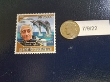 Jacques Cousteau French oceanographer 2009 S. Tome E Principe Perforated Stamp