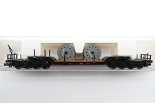 Fleischmann 8299 Tiefladewagen der DB, 8-achsig, mit Kabeltrommeln, OVP, (AD047)