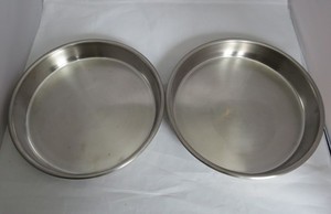 Stainless Steel Bakeware Round Cake Pan 9 x 1 1/2" Set Of 2 Unbranded Heavy