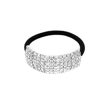 Hairband, Fashion Bling Crystal Rhinestone Hair Ties for Women Girls Silver, 1