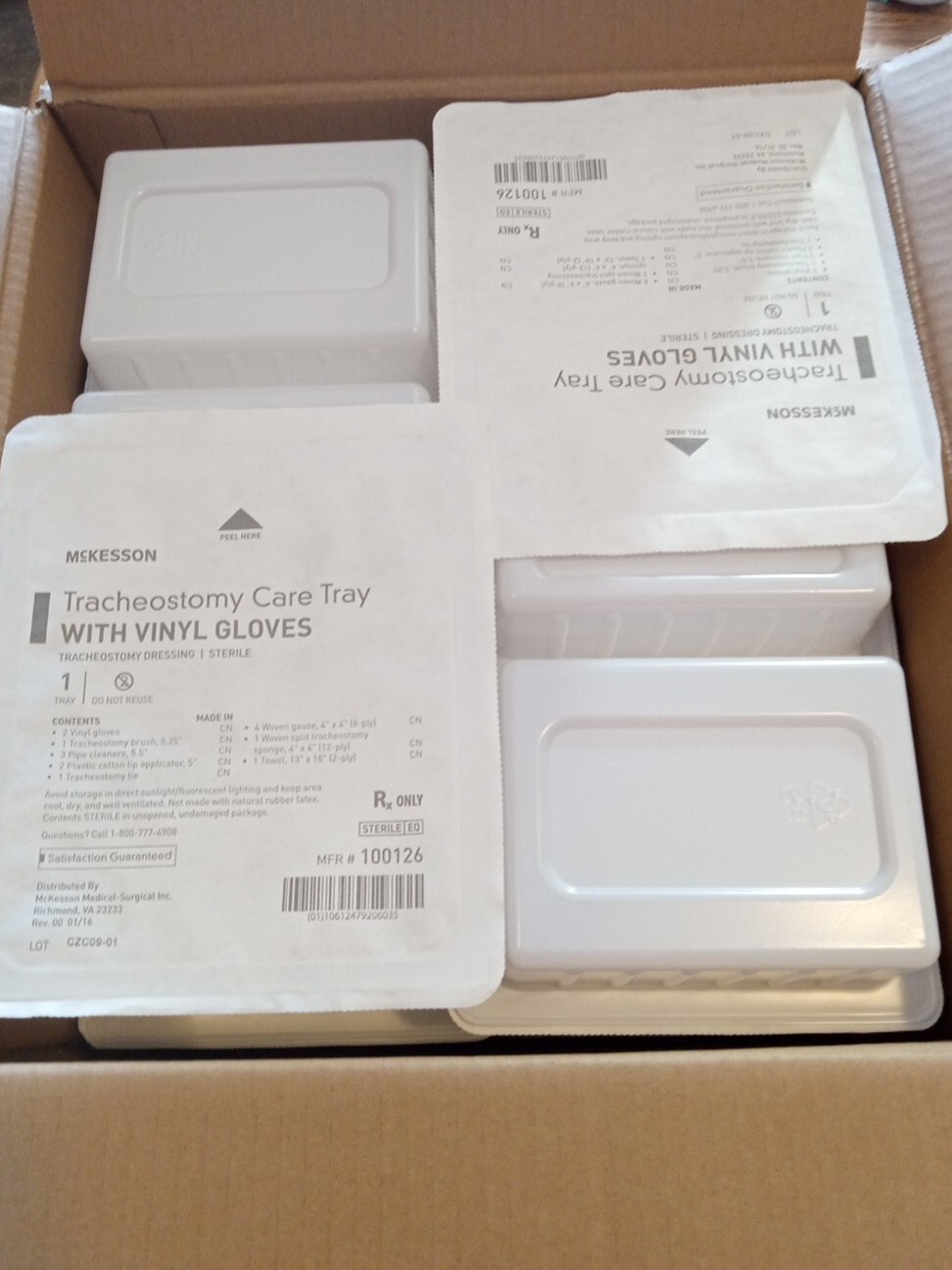 Mckesson Tracheostomy Teach Care Kit Trays Sterile, 20 kits in Case With Gloves eBay