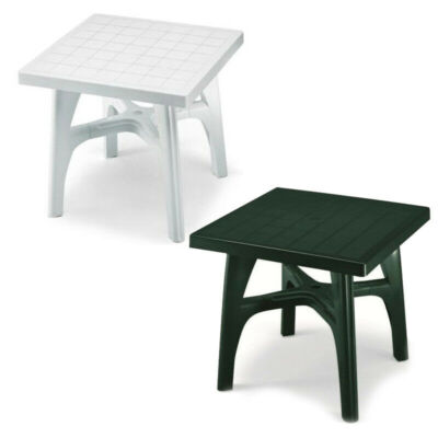 Tavolino Esterno Resina Tavolo Giardino Plastica Verde Bianco Scab