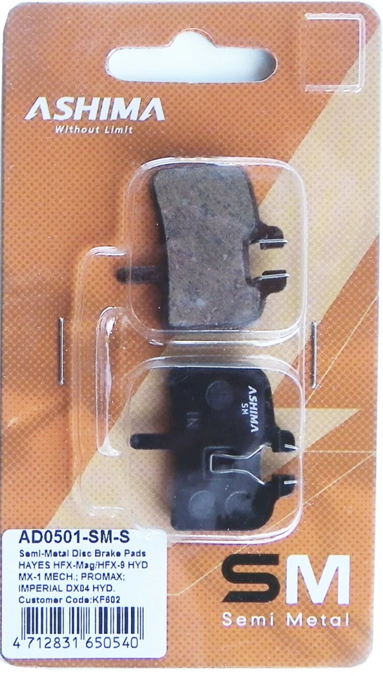 Plaquettes De Frein ASHIMA HAYES Hfx - Semi-Metal - Photo 2/2