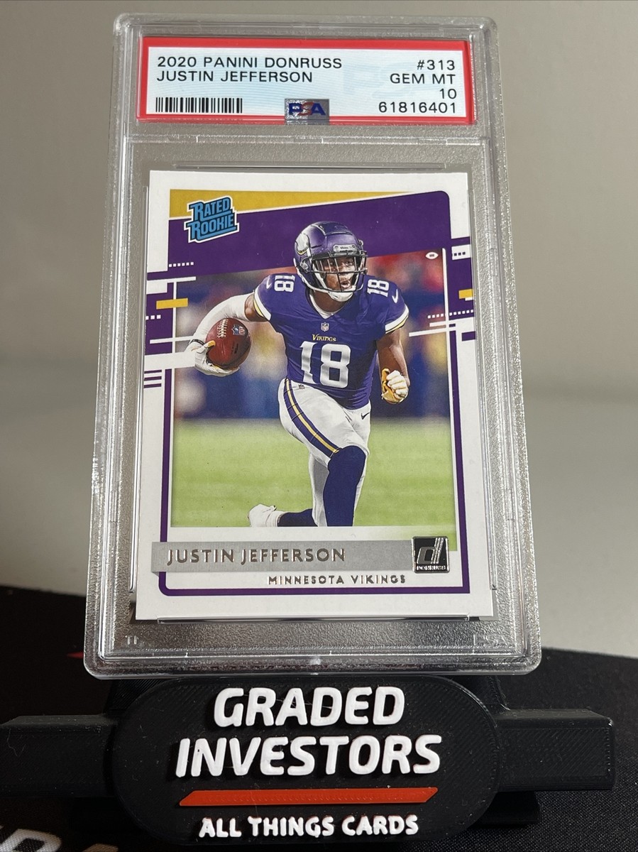 2020 Panini Donruss #313 Justin Jefferson Rated Rookie RC PSA 10