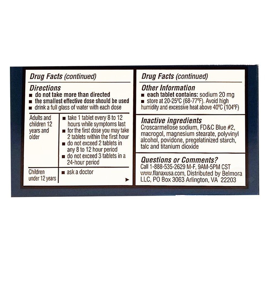 Flanax Pain Reliever and Fever Reducer Tablets Naproxen Sodium 220 mg